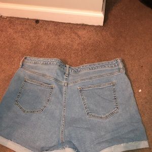 Light wash denim shorts